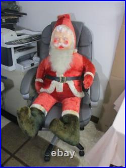 Vtg RARE 1940's-50's HUGE 4 Foot Stuffed Santa Claus Store Display Plastic Face