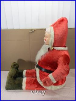 Vtg RARE 1940's-50's HUGE 4 Foot Stuffed Santa Claus Store Display Plastic Face