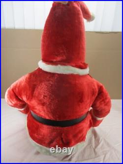 Vtg RARE 1940's-50's HUGE 4 Foot Stuffed Santa Claus Store Display Plastic Face