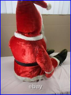 Vtg RARE 1940's-50's HUGE 4 Foot Stuffed Santa Claus Store Display Plastic Face