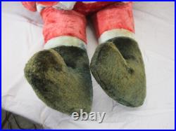 Vtg RARE 1940's-50's HUGE 4 Foot Stuffed Santa Claus Store Display Plastic Face