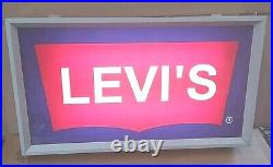 Vtg Rare Red Tab LEVI'S Denim Jeans Retail Store Display Advertising Lights Up