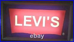 Vtg Rare Red Tab LEVI'S Denim Jeans Retail Store Display Advertising Lights Up