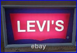 Vtg Rare Red Tab LEVI'S Denim Jeans Retail Store Display Advertising Lights Up