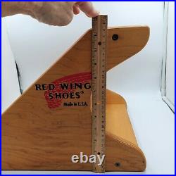 Vtg Rare Red Wing Shoes Boots Wooden Stool 3 Step Store Display Made In USA