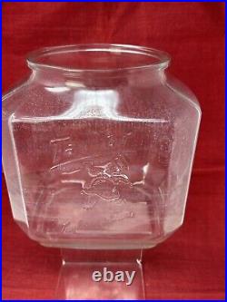 Vtg Store Advertising Taylor Crackers Glass Counter Bin Display Jar Rare