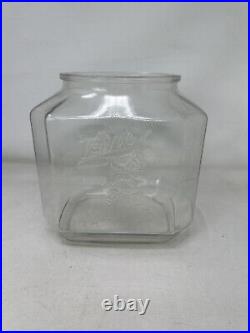 Vtg Store Advertising Taylor Crackers Glass Counter Bin Display Jar Rare