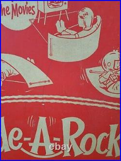 Vtg Store Advertising Toy Display Sign Ride A Rocker By Mac Rey 50-60's RARE