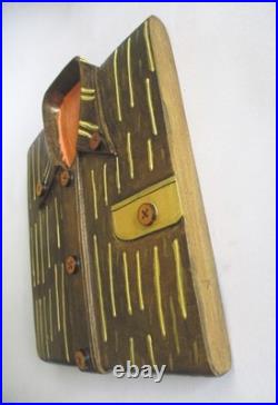 Wooden Shirt Store Display Wall Hanging Hand Crafted Rare