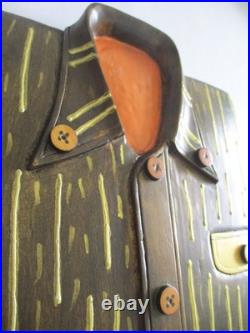 Wooden Shirt Store Display Wall Hanging Hand Crafted Rare