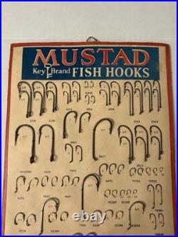 X-RARE/SCARCE ORIGINAL 1930s-40sMUSTAD Key Brand FISH HOOKS STORE DISPLAY/NORWAY