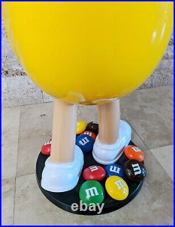 Yellow M&M Character Large Candy Store Display With Storage Tray 44in Tall RARE